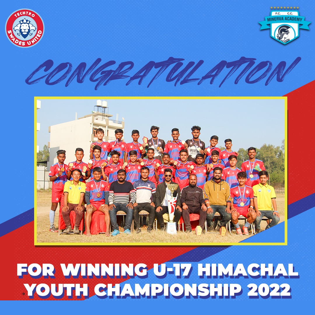 minervapunjabfc's tweet photo. Congratulations to our #BrothersinNorth for their 3rd Consecutive Title in 2022. π
The young U-17s of Techtro Swades United, convincingly emerged champions of the recently concluded U-17 Himachal Youth Championship 2022. π₯ https://t.co/ogTWv0Y63d