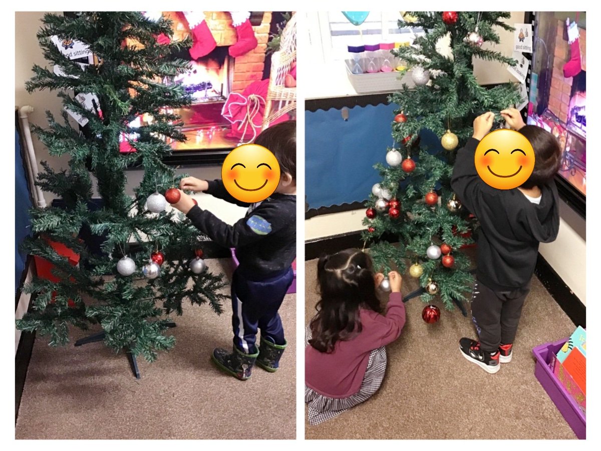 SalisburySPS's tweet photo. Nursery got in the Christmas spirit today. 🎅 The children  had fun decorating our tree and classroom. 😊 They did an amazing job! ⭐

#eyfs #nursery #christmas #salisburystars https://t.co/aovhcVFGYn