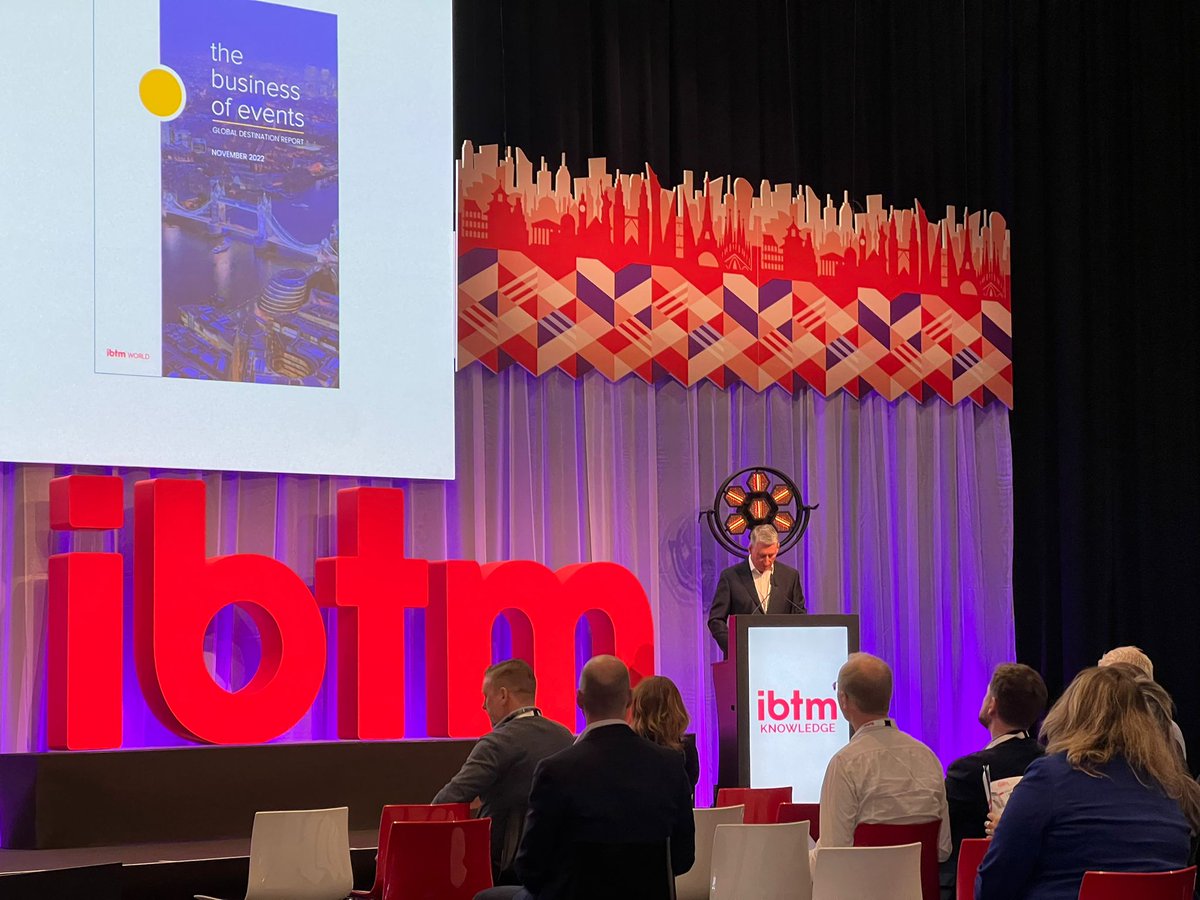 TheBizofEvents's tweet photo. Our session at #IBTMWorld is underway in the Knowledge Theatre. Our Associate Director - News & Content @MartyFullardUAE is discussing the results of the Global Destination Report with @businesslondon and @destinationdc. #eventprfs @IBTMevents @RXGlobal_ https://t.co/XgXVDJjMSm