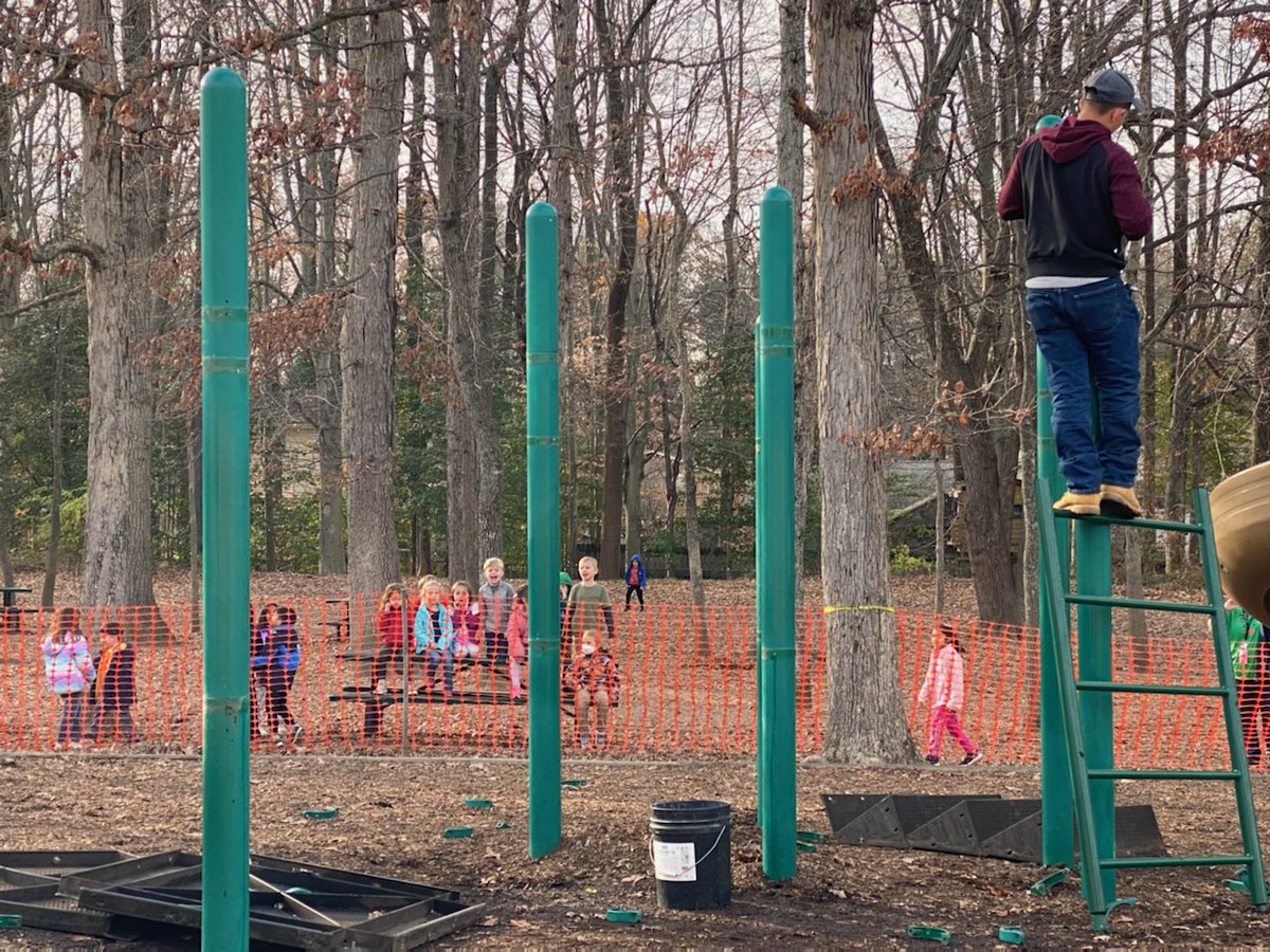 We're so excited to see our new playground under construction!