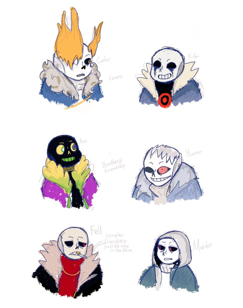 karakaksa_MGP's tweet photo. I made this to figure out the relationships in my fic. But you can look at it, I guess.
#AntiError #DustSans #MurderSans #KillerSans #HorrorSans #FellSans #ColorSans https://t.co/qQMntZCgn5