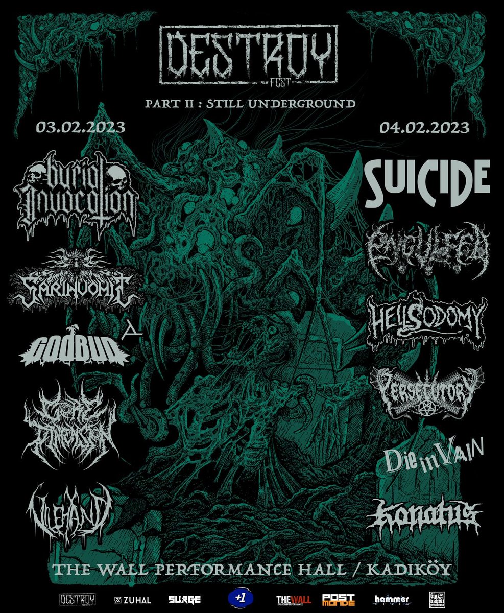GodzOvWar's tweet photo. Persecutory and Sarinvomit have been confirmed at Destroy Fest II by Destroy Fanzine.
Event: https://t.co/e8yQaMYMSF
#persecutory #sarinvomit #destroyfanzine #godzovwarproductions #Deathmetal #blackmetal https://t.co/tDFULacYjd