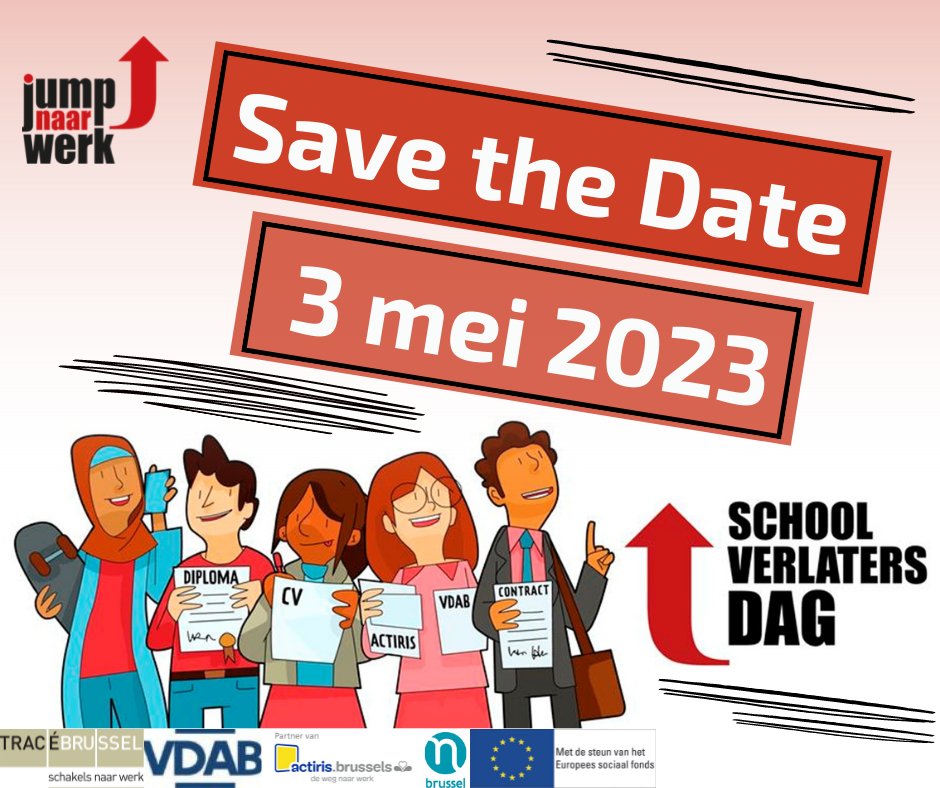 Jump naar werk (@jumpnaarwerk) on Twitter photo Reserveer alvast woensdag 3 mei 2023. Dan organiseert #jumpnaarwerk de #schoolverlatersdag.
Ben je een #leerkracht op een school in #Brussel en wil je alvast meer informatie? Stuur een bericht naar info@jumpnaarwerk.brussels
Voor een sfeerimpressie 👉 youtube.com/watch?v=LnoJvu…... Reserveer alvast woensdag 3 mei 2023. Dan organiseert #jumpnaarwerk de #schoolverlatersdag.
Ben je een #leerkracht op een school in #Brussel en wil je alvast meer informatie? Stuur een bericht naar info@jumpnaarwerk.brussels
Voor een sfeerimpressie 👉 youtube.com/watch?v=LnoJvu…...