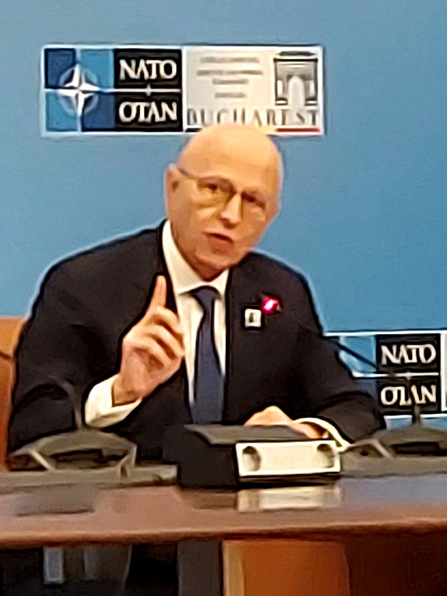 RaduTudor1970's tweet photo. #NATO Deputy Secretary General @Mircea_Geoana : "Russia has divorced from European civilisation and this brutal war in Ukraine is a proof how dangerous this country is right now"
#NATO
#Bucharest
#ForMin_Bucharest
#UkraineWar https://t.co/X9BwaGFunq