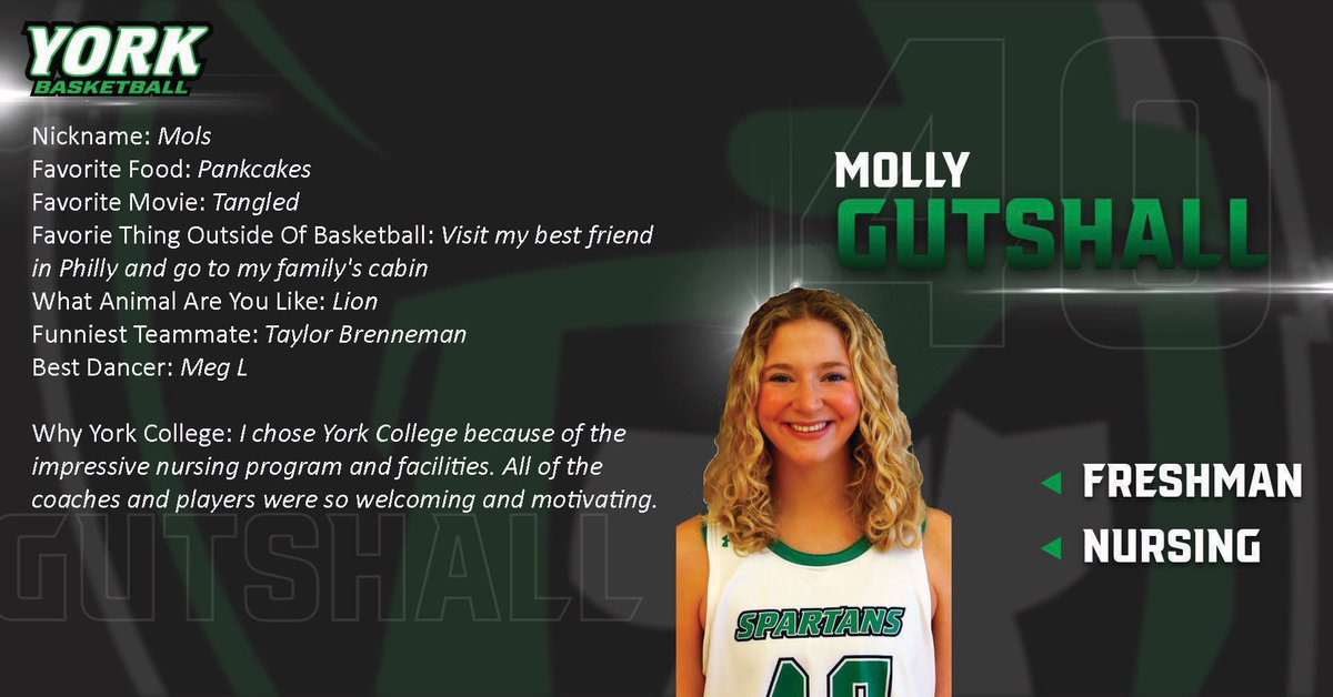 YCPWBasketball's tweet photo. Freshman spotlight Molly Gutshall

#LetsGoYork #AllIn #YCPWBasketball #d3hoops 
@YCPathletics https://t.co/gHaNcDNSfq