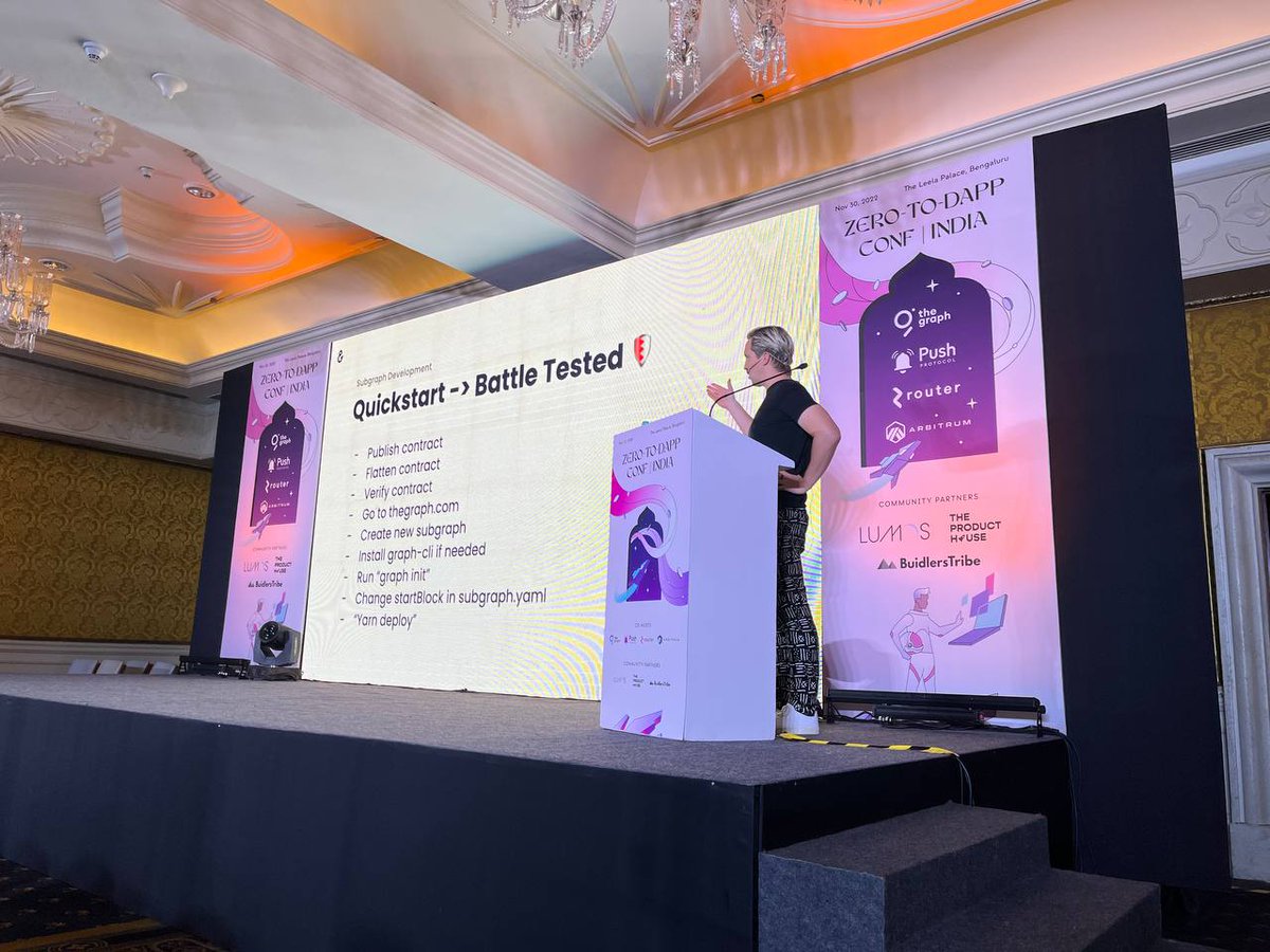 PushChain's tweet photo. It was a pleasure listening to @schmidsi from @graphprotocol give us a walkthrough on fullstack dapp development👏🛠️
#ETHIndia #ZerotoDappConf #Web3 https://t.co/EbRax9qfFt