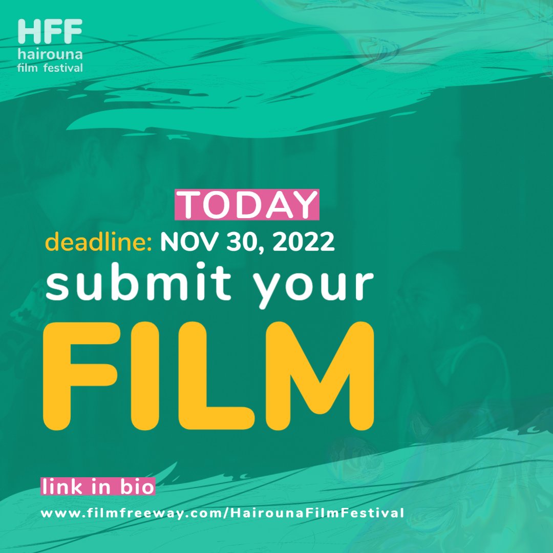 Today is the day -- last call to submit your films for #hairounaff 2023. Submit via >> filmfreeway.com/HairounaFilmFe….
Calling all Caribbean Filmmakers, doh stick on this one.
Submissions close tonight at 11:59pm AST/ Vincy Time

#caribbean #filmfestival