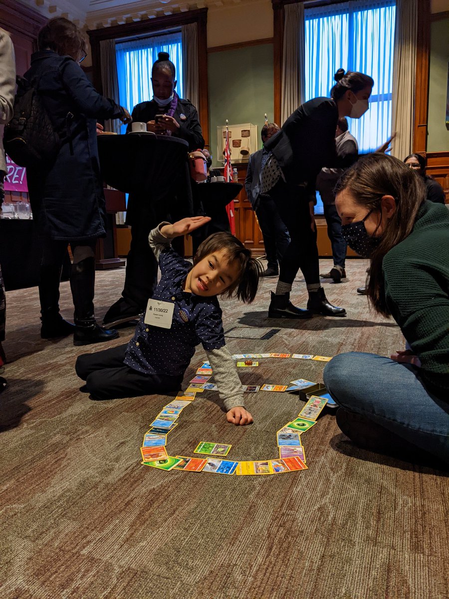 ChildCareON's tweet photo. We are at Queen's Park this morning with families and ECEs for an all-party MPP Breakfast to talk child care with decision makers, as part of the #DotsForSpots Day of Action. #WorthMore https://t.co/PBq5C1mckc