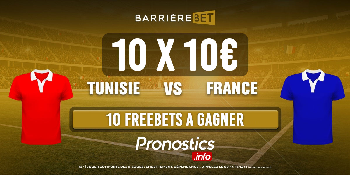 Paul_Ghielmi's tweet image. 🎁Nouveau CONCOURS !🎁
Donnez moi le score de Tunisie - France

10 freebets de 10€ à gagner avec @barriere_bet 

Conditions : follow mon compte + RT &amp;amp; ❤️ ce post
(TAS si besoin)

Inscription Barrière Bet : bit.ly/3pmWkrU (250€ offerts)

#TeamParieur #CONCOURS #TUNFRA