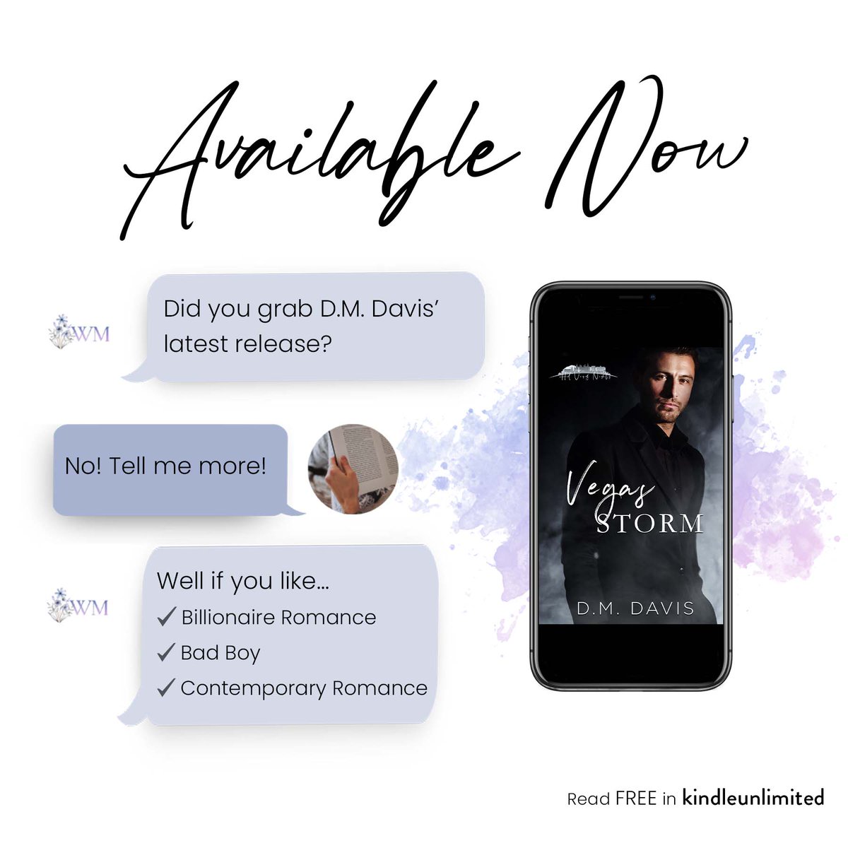 nicolerko's tweet photo. 🔥HOT NEW RELEASE🔥
VEGAS STORM by @dmdavisauthor is live!
#1ClickHere
https://t.co/t4ZrewdV1p
#needtoreaditnow
@WildfireMarket1 https://t.co/0YsqgMeAnl