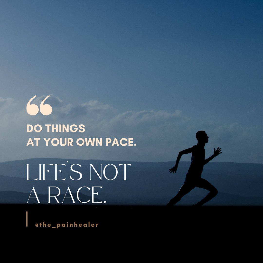 Painhealer8's tweet photo. Quote for today! 🎗️

" Do things at your own pace. 
Life's not a race. "

#motivation #dailymotivation #soccer #soccercoach https://t.co/vzOwy8VDDD