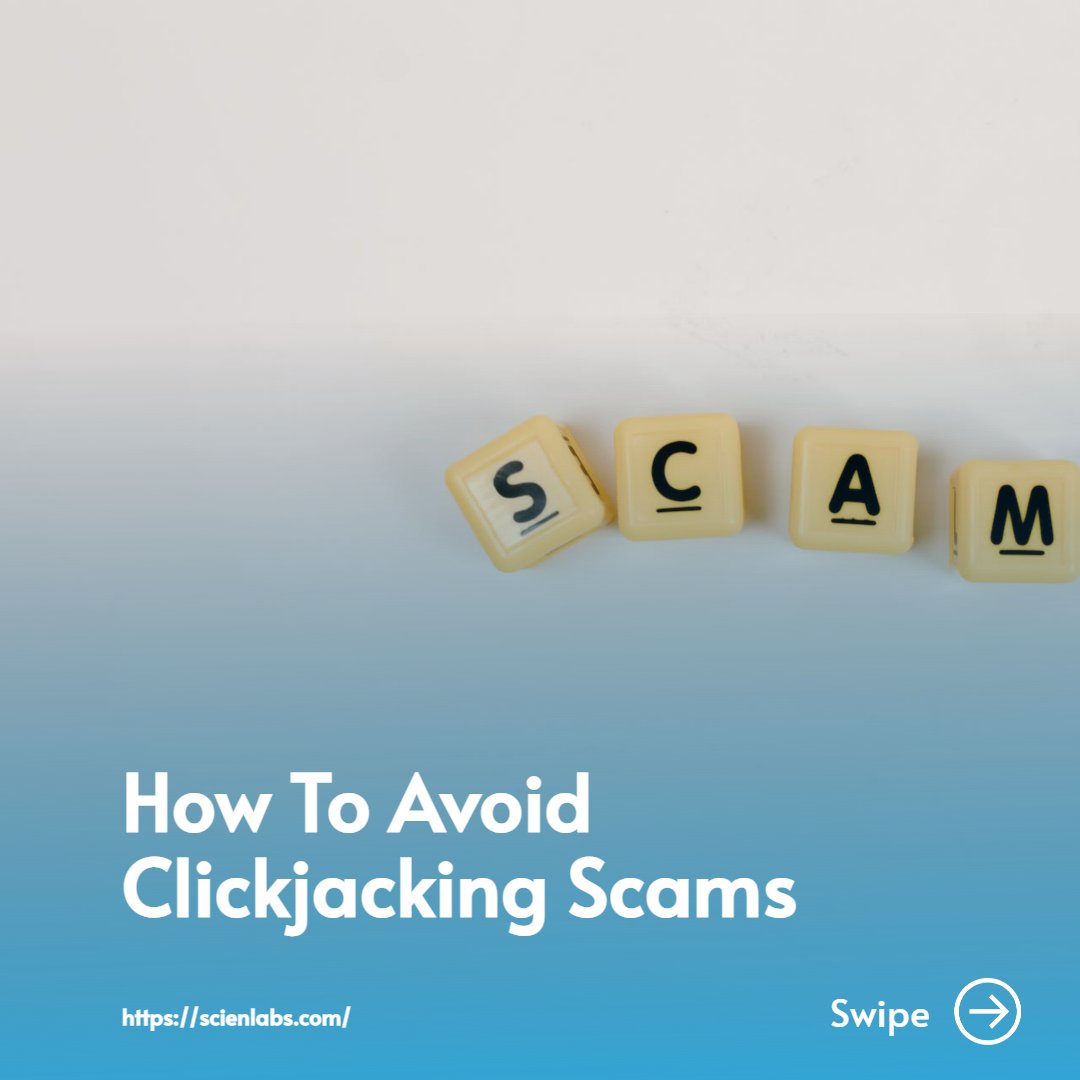 scienlabs's tweet photo. Clickjacking scams are becoming more and more common. 
 
#clickjacking #invisiblebutton #button
 #socialmediatips #clickjacking #clickjackers #clickjackingattack #internetsecurity #hacking #socialmedia #socialmediastrategy #socialmediatips #socialmediatipsandtricks #infosecurity https://t.co/k4kEotOuAc