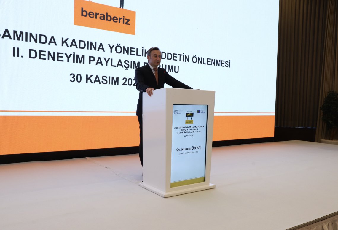 NumanOzcann's tweet photo. On #16DaysOfActivism, we discussed the work of trade unions and private sector to stop violence and harassment at work, and to promote ratification of ILO #C190. Thanks Swedish Ambassador Herrström and Deputy Head of @EUDelegationTur for joining. @SwedAmbinTurkey @iloankara https://t.co/0N7IKPnINj