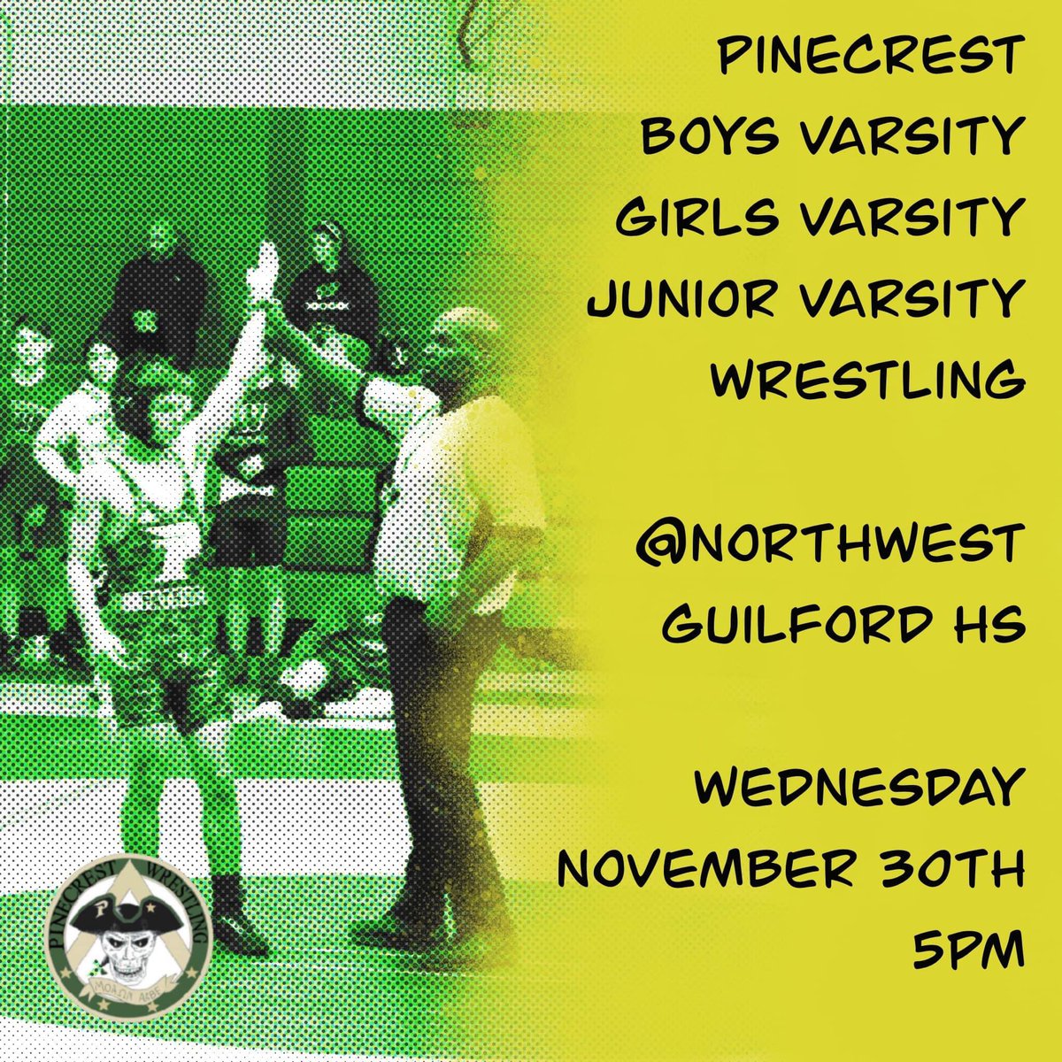 It’s going to be a great night of wrestling in Guilford County! #1 v #2 in dual team rankings! #wrestlepc
