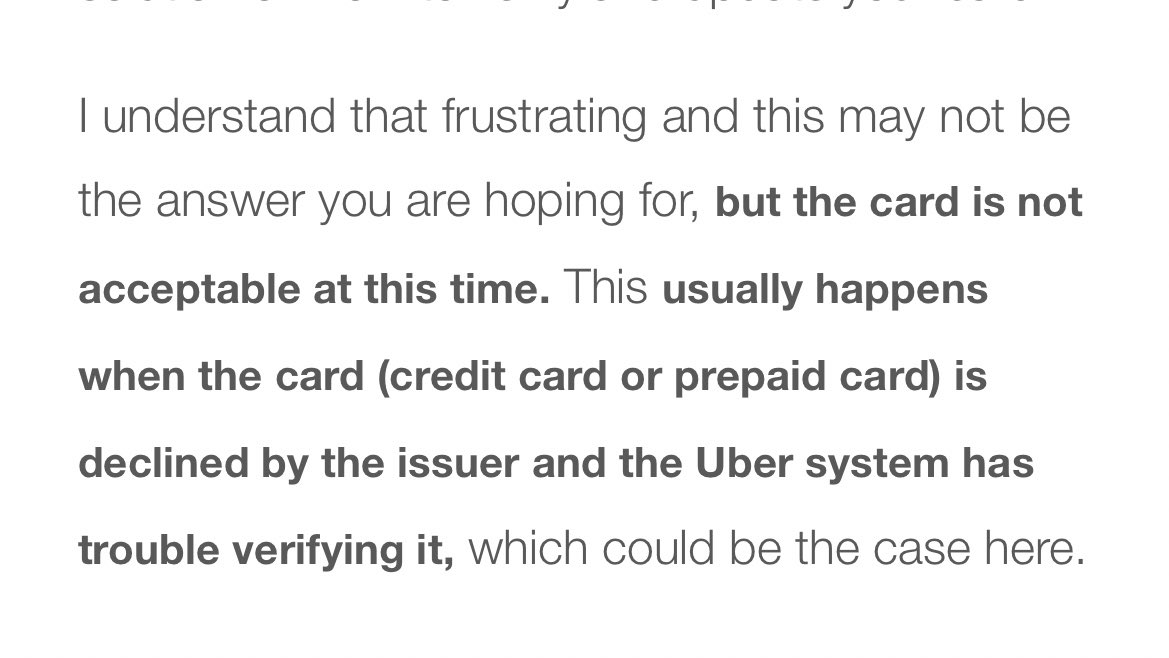 jpiccc's tweet photo. Coincidental that @Uber has a partnership with @AmericanExpress where users receive monthly Uber cash but @Uber tells me my Amex is unacceptable at this time and neither @AmericanExpress nor @Uber can figure it out…… Ridiculous https://t.co/g9w6UlSrvr