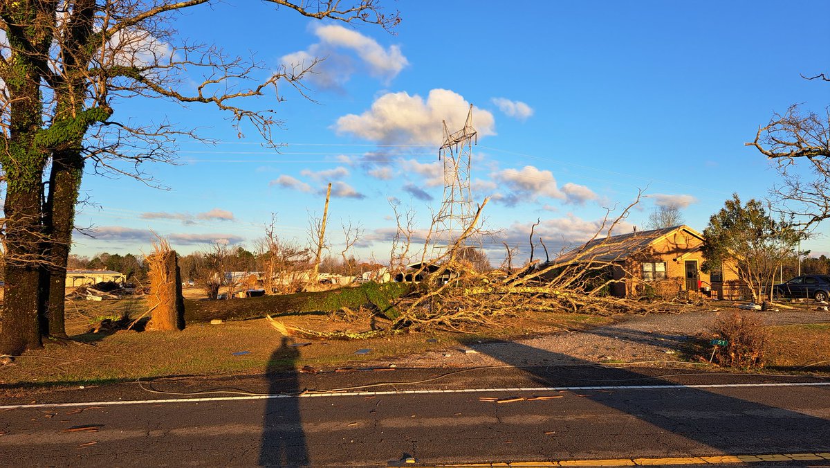 Jeremyds45's tweet photo. Early morning view of some of the tornado damage here between Steens and Woodlawn, MS

More photos to come

@NWSMemphis
@NWSJacksonMS
@FOX13memphis
@ABC24Memphis
@NWSLittleRock
@reedtimmeraccu
@breakingweather
@wlbt
@16waptnews
@ABCNewsWX
@nbcnews
@cnnbrk
@WeatherChannel
@nwas https://t.co/61VgMevowv