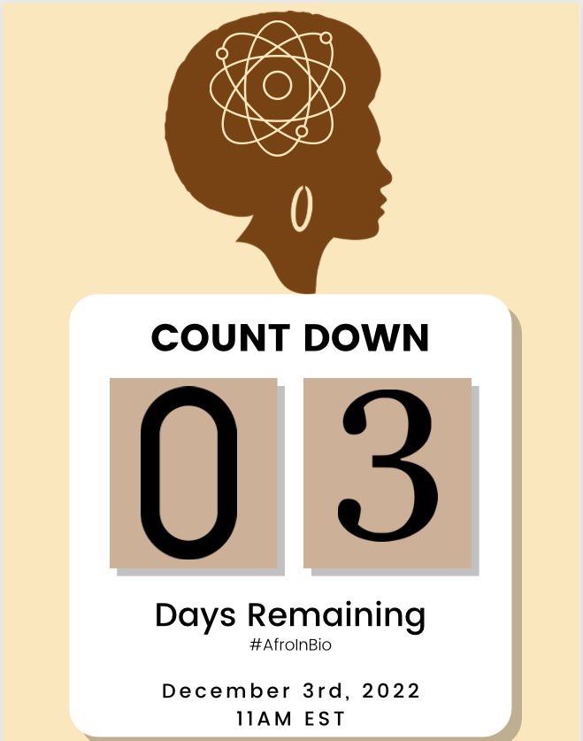 yoursorghumgirl's tweet photo. 3-DAYS left!!!! Take a quick look at what we have lined up for #AfroInBio first open forum 👉🏾👉🏾 https://t.co/ZL4r45xR3e You can also still sign up and be a part of the community! https://t.co/JzGAyb6KK6