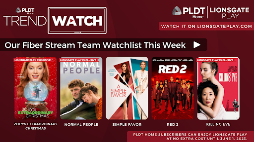 PLDTHome's tweet photo. It’s a party when we #PlayMoreBrowseLess! 😎
Jump in to #EntertainmentMadeBetter on #LionsgatePlay with PLDT Home: https://t.co/xVv4KlQGZe
NOW STREAMING:
🎅🏽 @ZoeysPlaylist's Extraordinary Christmas
🎅🏽 @normalpeople
🎅🏽 #SimpleFavor
🎅🏽 #Red 2
🎅🏽 @KillingEve https://t.co/1X1ulTtY5X