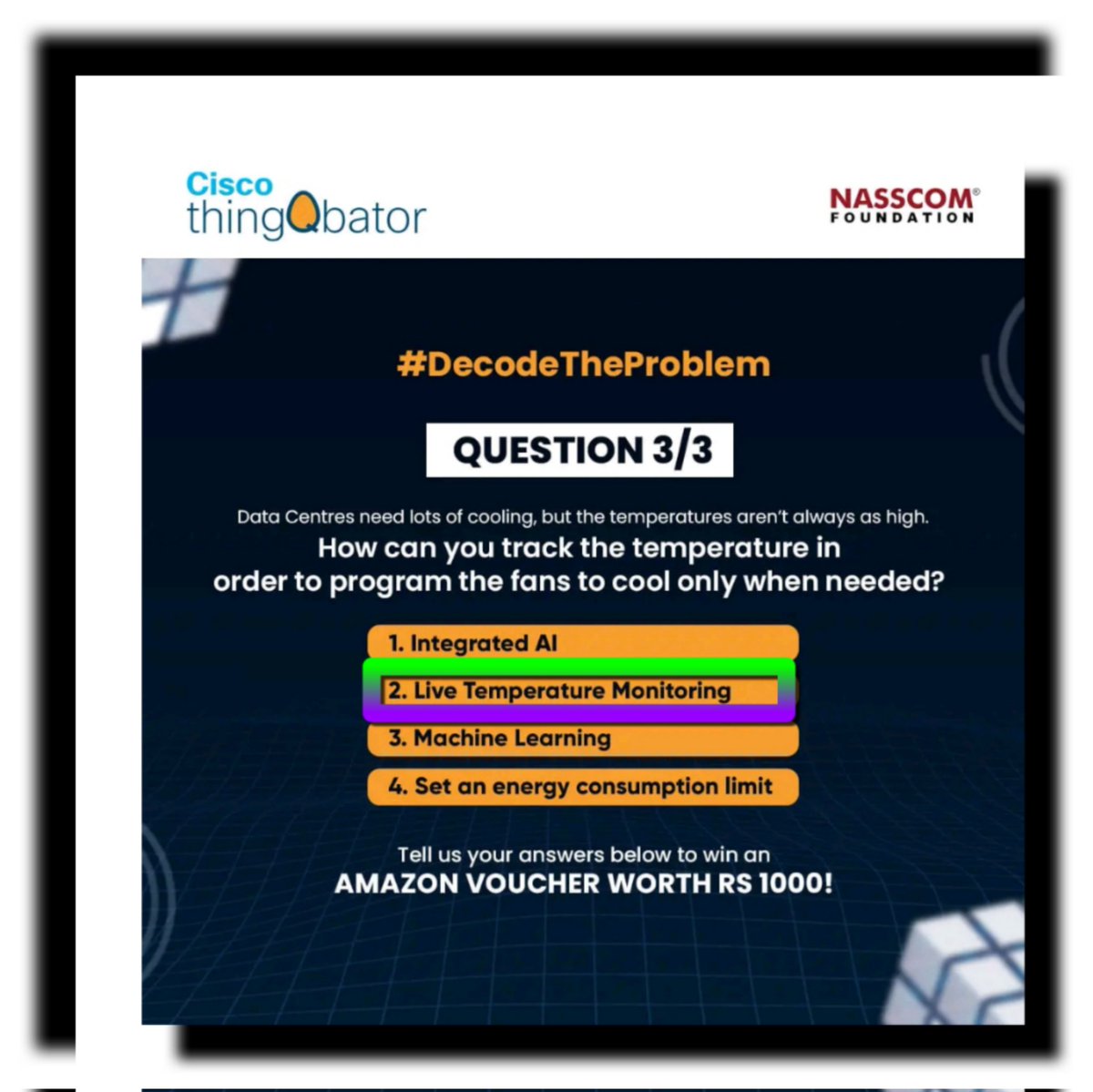 manojvarughese5's tweet image. #thingQbator #Cisco_in #NASSCOMFoundation #contestalert #comingsoon #aicourses #artificialintelligence #contest #aicontest #giftvouchers #staytuned
2. Live Temperature Monitoring
Participated With Enthusiasm