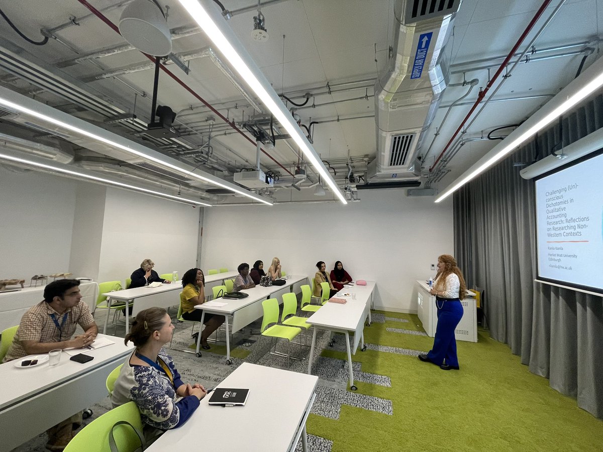 Great discussion and thoughts with Professor Rania Kamla with Dubai colleagues on qualitative Reserach in accounting and no -western context and gender equality. <a href="/HWUDubai/">Heriot-Watt Dubai</a>