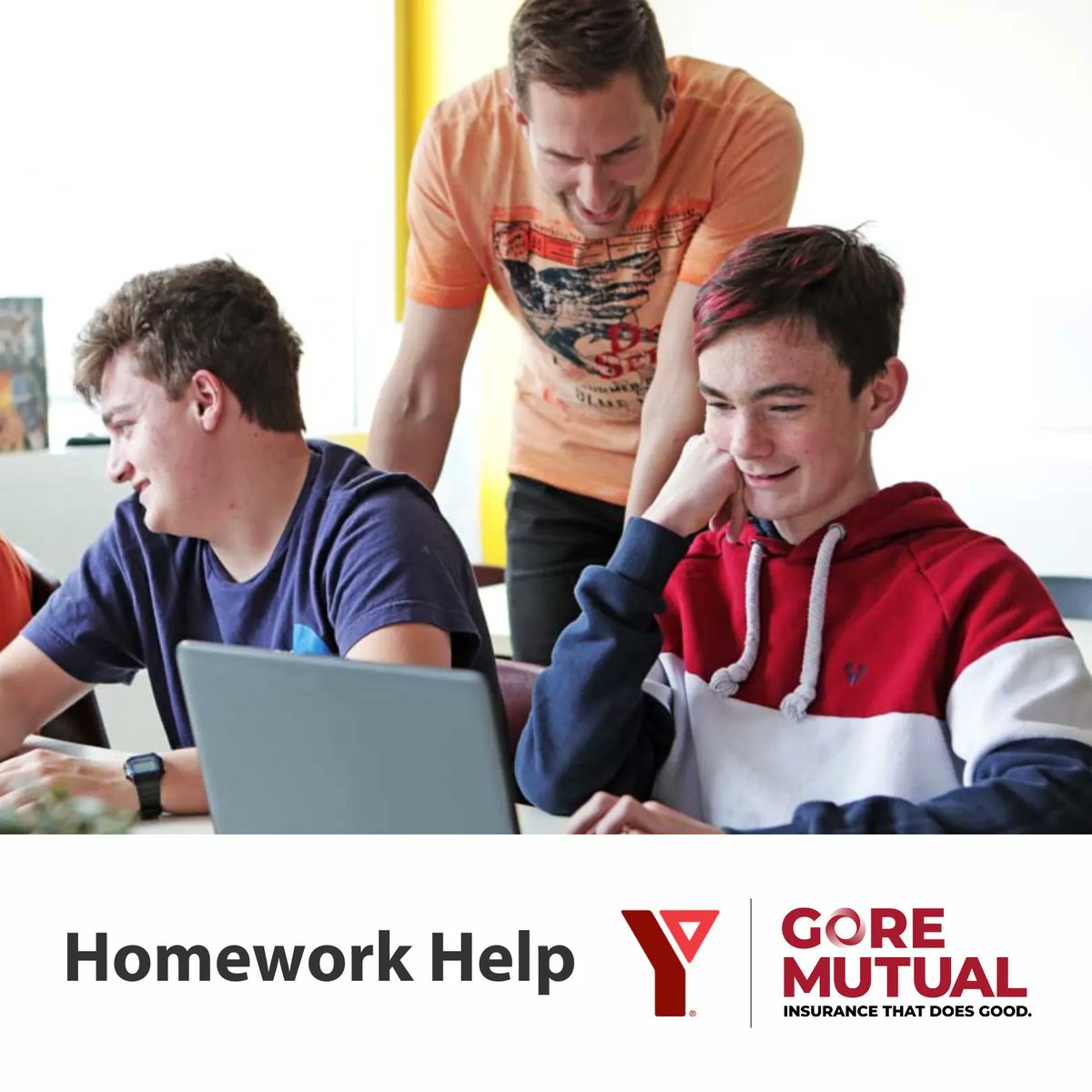 YMCAsofCandKW's tweet photo. Thank you to @GoreMutual Insurance for your generous support of our Homework Help program. Because of you, more than 100 youth a month are getting the supports they need to get and stay ahead in their studies. #InsuranceThatDoesGood #HereForGood https://t.co/3Mf8ZrB4Kh