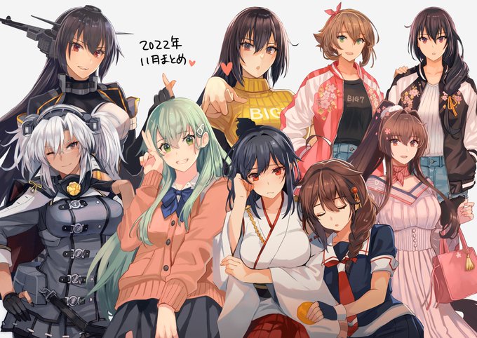 #今月描いた絵を晒そう 
長門と武蔵の進水日に鈴谷と山城が初描きでした。 