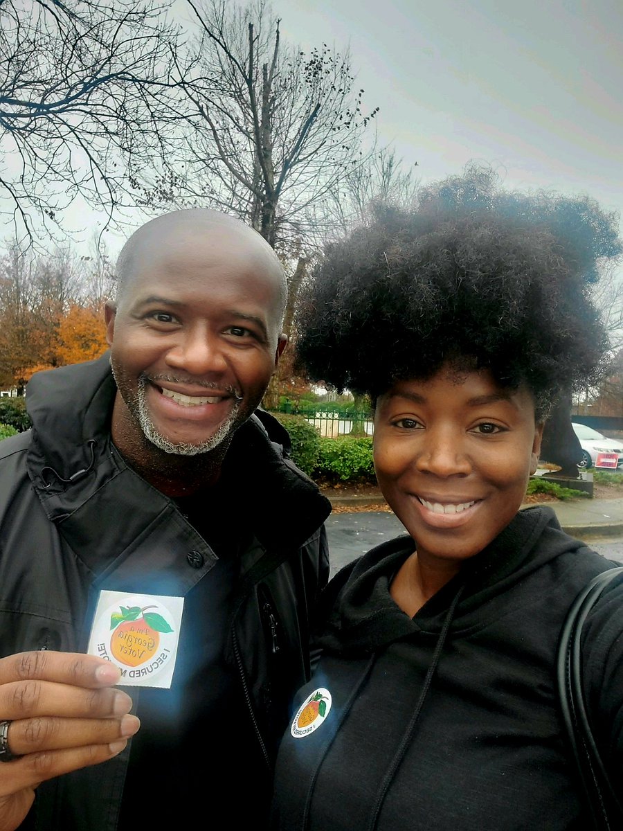 Debra and I were happy to stand in line early this morning to vote to re-elect Senator Raphael Warnock for a full six-year term in the United States Senate. Please go out and vote early today! #EarlyVote #ReElectSenatorWarnock