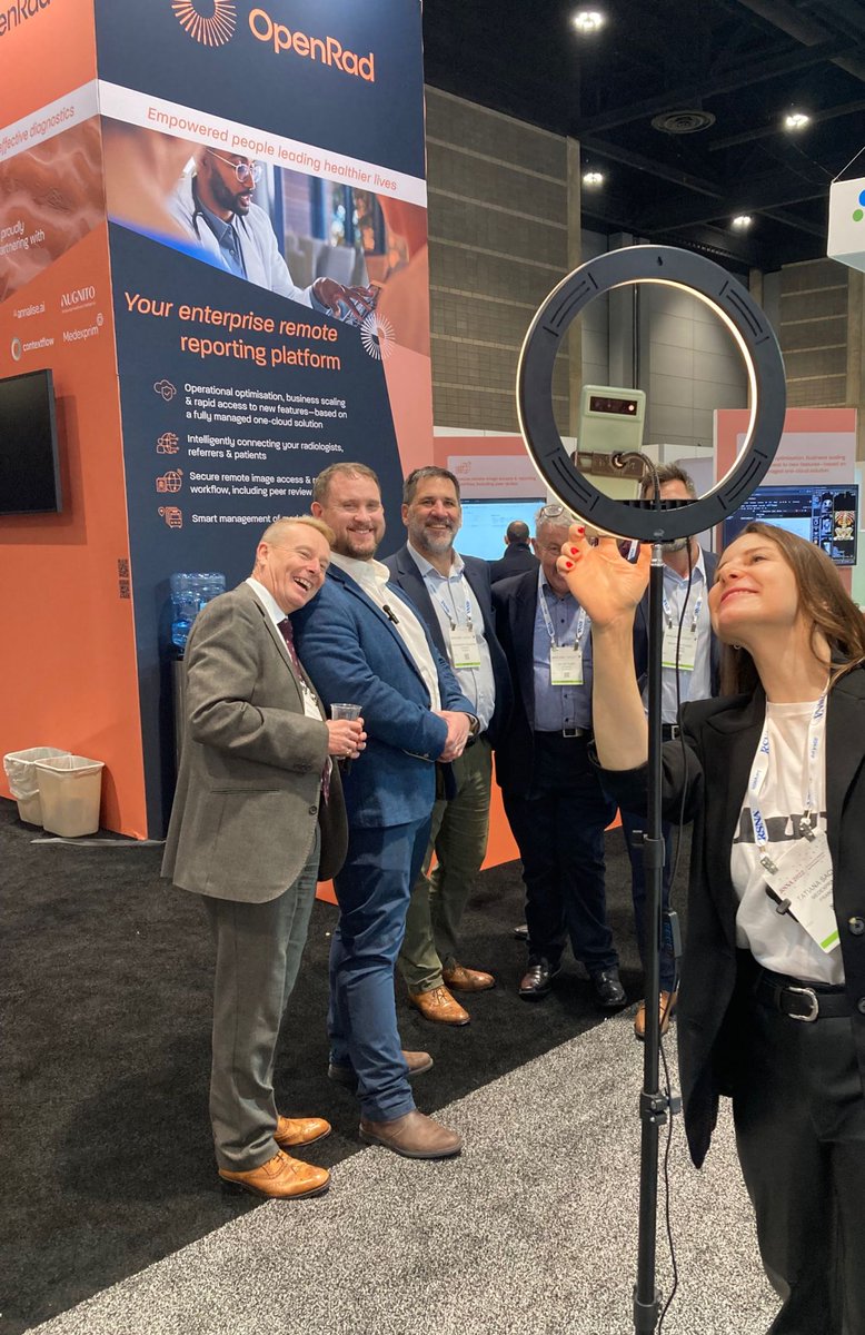 open_rad's tweet photo. We had another successful day at #RSNA2022 with great demos, a collective presentation with our partner @contextflow_rad, & also some filming 📽 & photo shooting.📸
You will find us at booth 1134 in South Hall A.
#teleradiology #medicalimaging #remotereporting https://t.co/HF3cHW1ftK