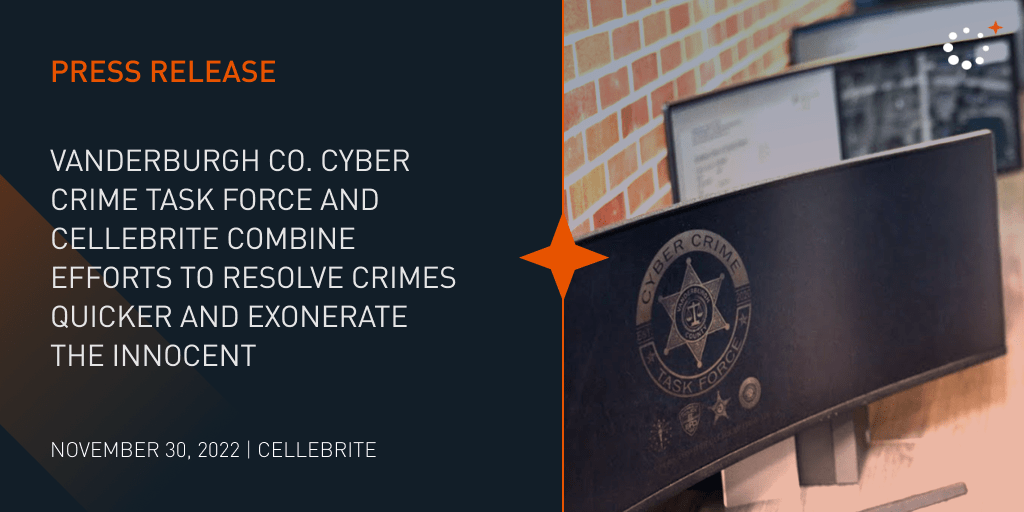 Cellebrite's tweet photo. Vanderburgh Co. Cyber Crime Task Force and Cellebrite Combine Efforts to Resolve Crimes Quicker and Exonerate the Innocent: https://t.co/exidc8ImGD https://t.co/macAvVuAOj