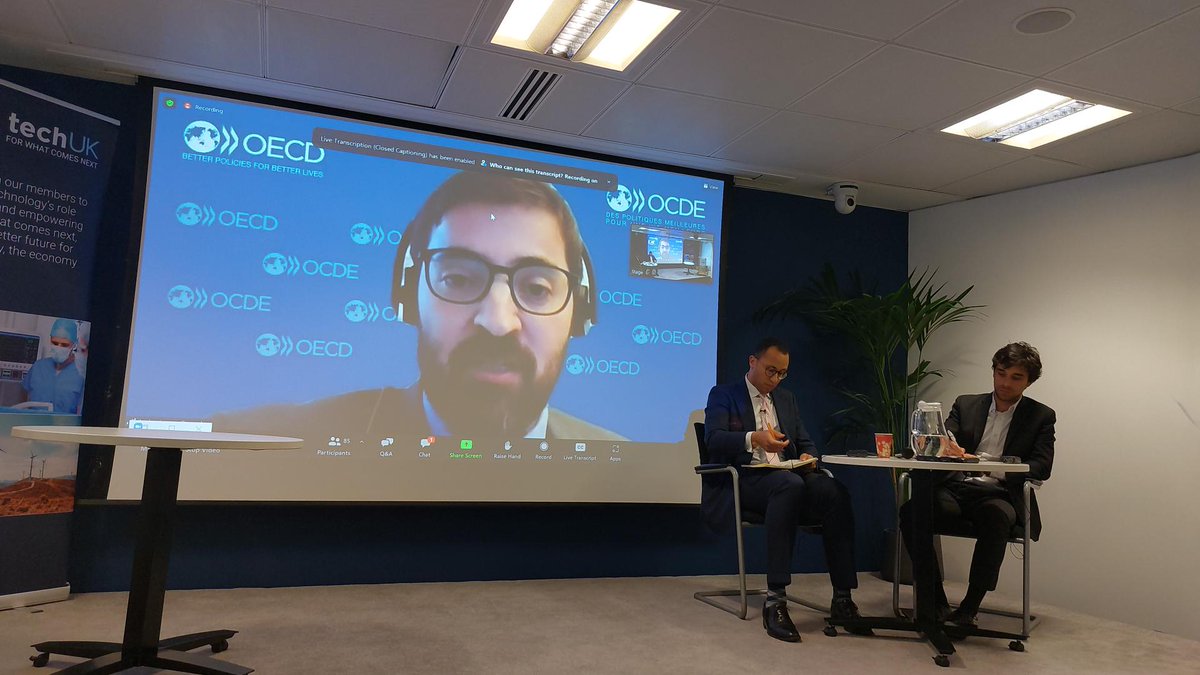techUK's tweet photo. 'From divergence to cooperation: how do we solve international data transfers?' panel with Shannon Coe, Joe Jones (@DCMS), @KateCharlet (@GoogleUK ), Ana Bialer, @vmanancourt (@POLITICOEurope) and @jlopezgonzalez1 (@OECDtrade).
#IntDataTransfersSummit #techUK https://t.co/ybvE2487nD