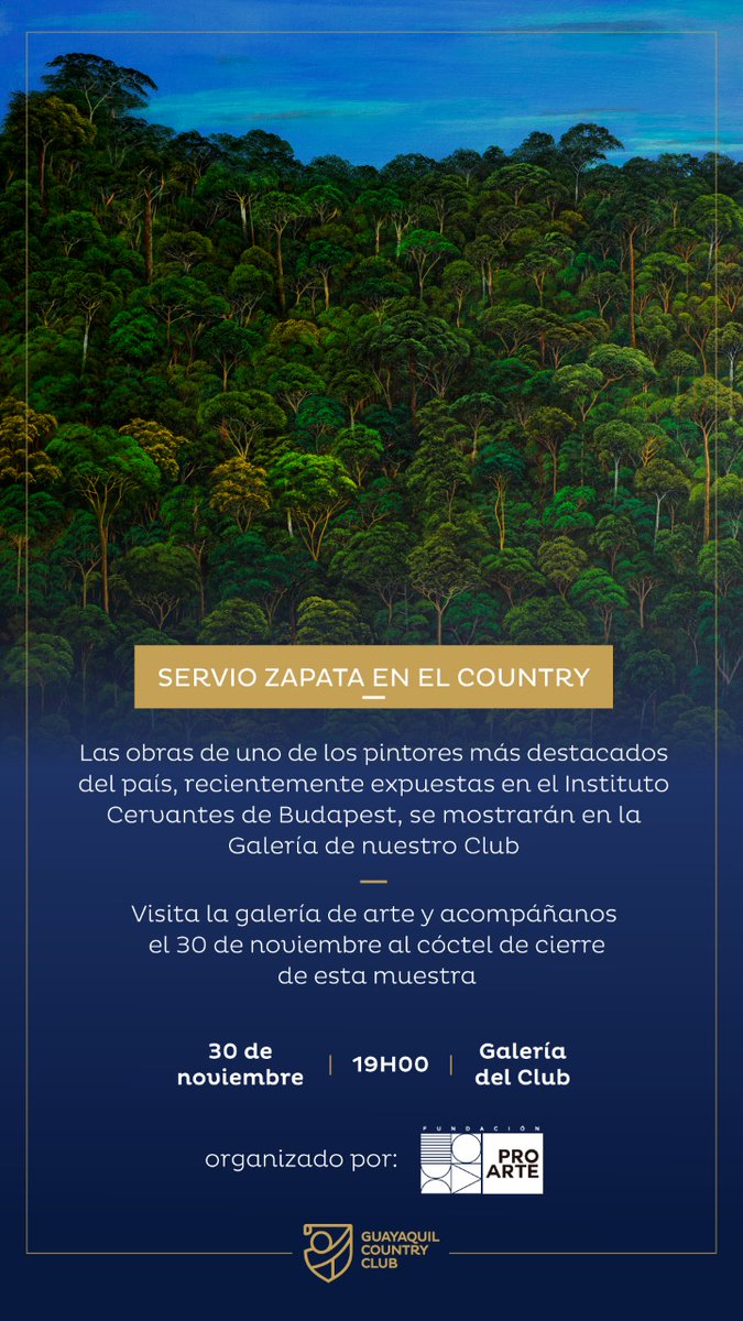 CRF_AGENCIA's tweet photo. Invitamos a los medios de comunicación al cóctel de cierre de la muestra del Maestro Zapata en el Guayaquil Country Club, hoy miércoles a las 19h00. 
#rrpp  #pr  #prdigital #RRPPconCRF  #CrfComunicaciones  #ComunicaciónquehaceElBien https://t.co/WfPTHtjbQV