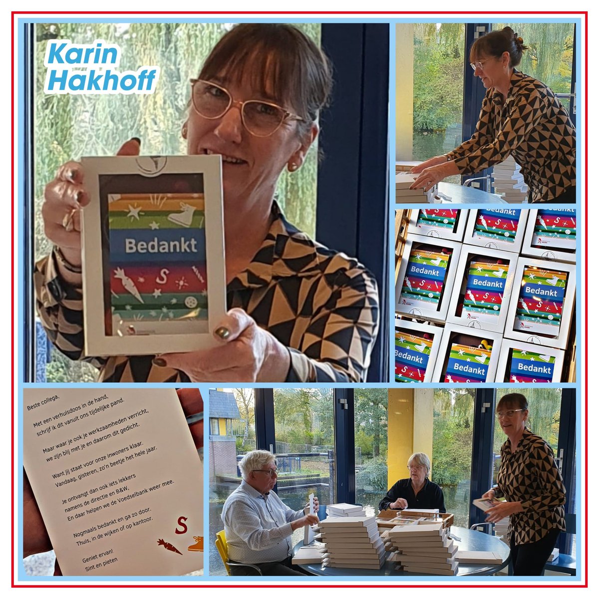 Karin Hakhoff heeft samen met een enthousiast team chocoladeletters ingepakt wat een Sinterklaasattentie is vanuit B&amp;W als bedankje voor iedereen aan het Stadhuis verbonden voor hun inzet.
Dit komt ten goede aan de voedselbank. Lees verder op: hetbestevoorhoorn.nl