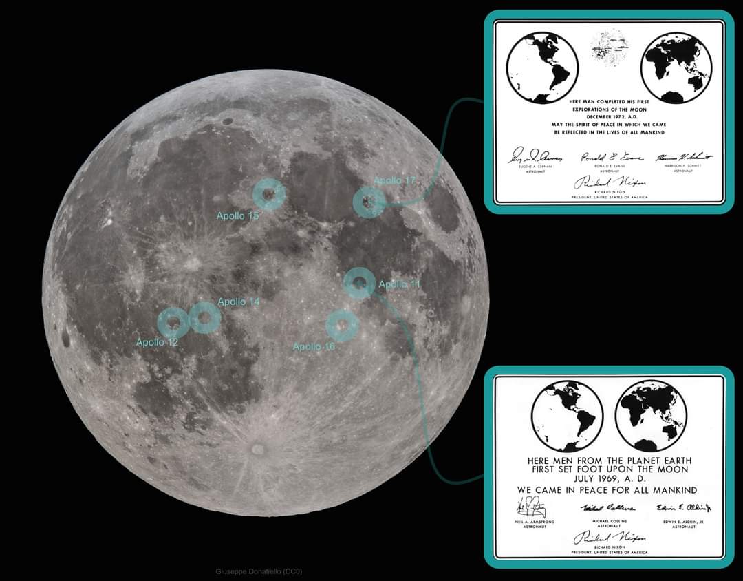 For the 50th anniversary of the Apollo 17 mission (December 7-19, 1972) I propose a version enriched with the plates of the Moon Landing Sites, composed in 2019 for the 50th anniversary of Apollo 11. Under the CC0 license with credits. Full: https://t.co/1rw6eUOnqL https://t.co/03mTZD3qh5