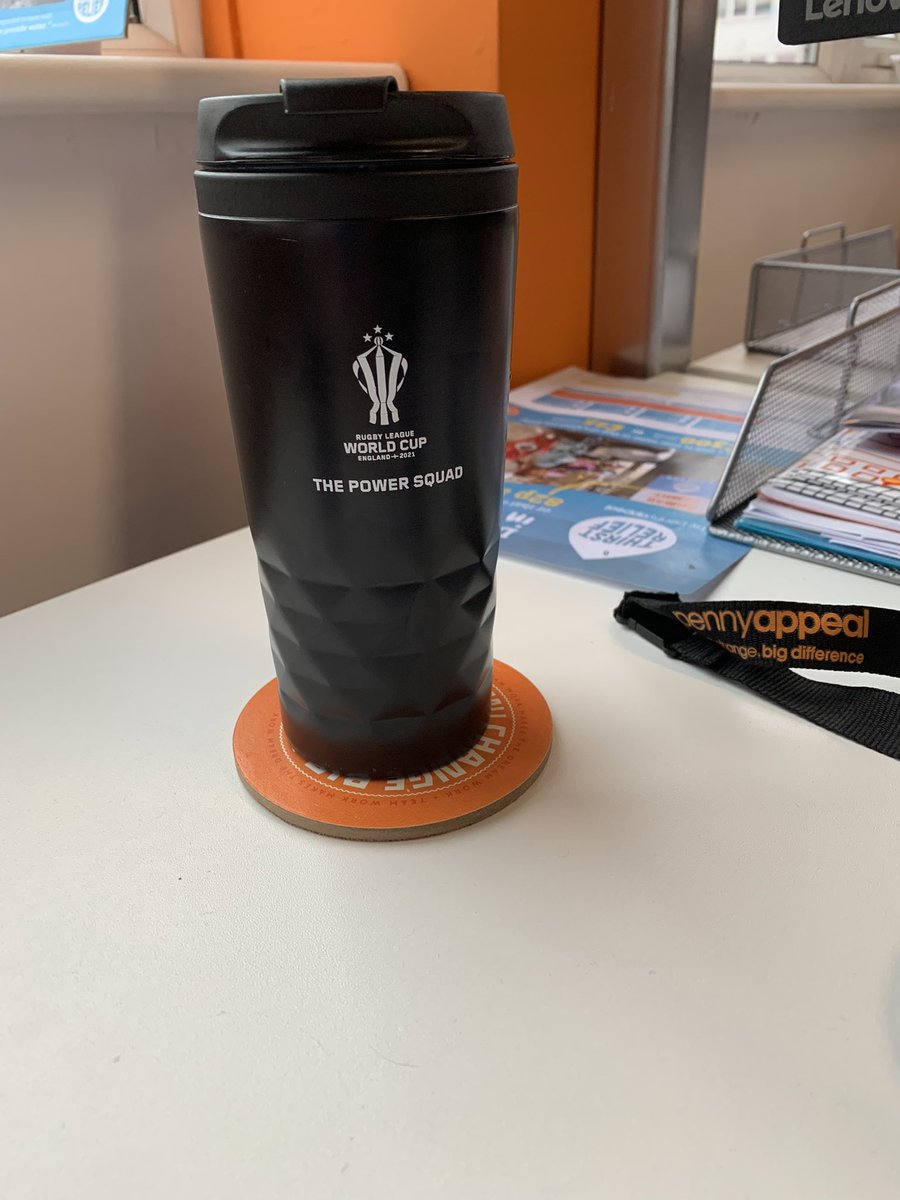 A small token from my @RLWC2021 volunteer journey on my desk at work #PowerSquad #rugbyleagueworldcup