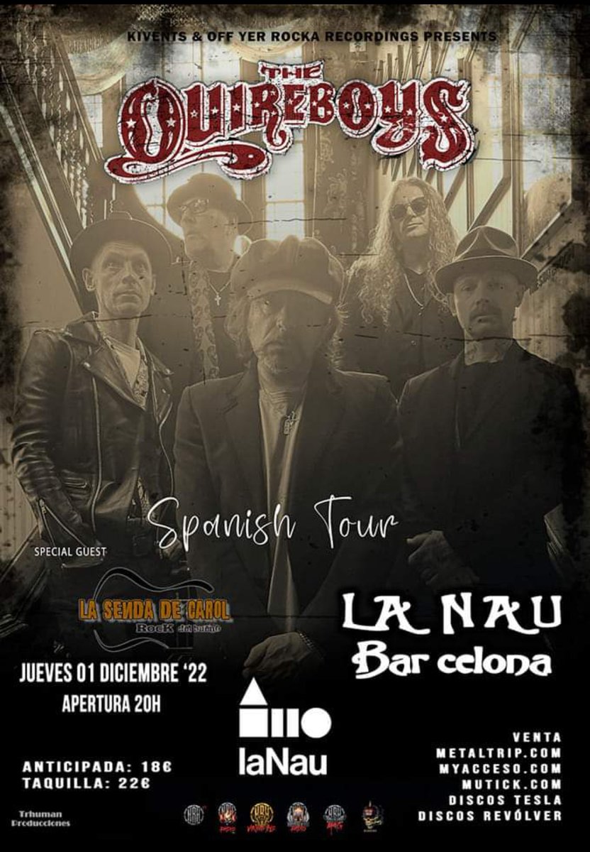Este viernes 1 de diciembre #lasendadecarol estaremos abriendo en la Sala la Nau de #Barcelona la gira española de #thequireboys 

Adquiere tus entradas en: metaltrip.com/entradas-the-q… poniendo el código " LAS " para ayudarnos.
Te esperamos!!

#rock #concierto #musica #Live