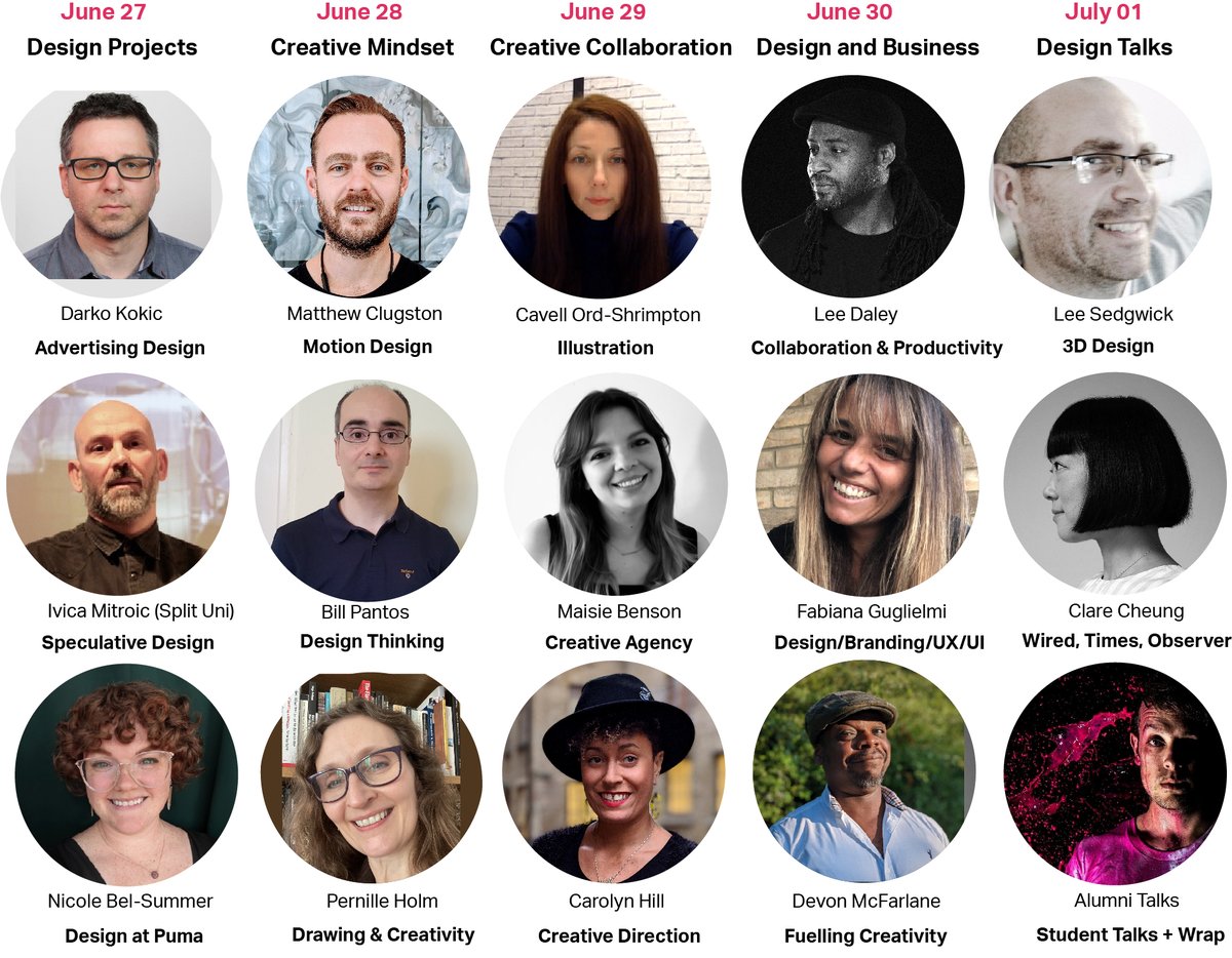 <a href="/designunfolding/">designunfolding email schoolofdesign@arden.ac.uk</a> our mini Design Unfolding series is taking place until Friday. Reminiscing on the last Design Unfolding event we look back at our larger Summer Design Unfolding Festival speakers. Thank you.
#design #advertising #creative #students #graduates