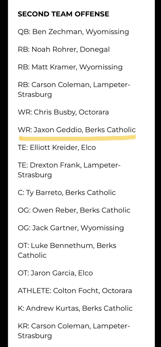 Tony Geddio (@spa_geddioz) on Twitter photo Congrats <a href="/GeddioJaxon/">Jaxon Geddio</a> on LL/Berks section 4 football awards. 1st team defense (LS), 2nd team offense(WR)
#BCSaints Congrats <a href="/GeddioJaxon/">Jaxon Geddio</a> on LL/Berks section 4 football awards. 1st team defense (LS), 2nd team offense(WR)
#BCSaints