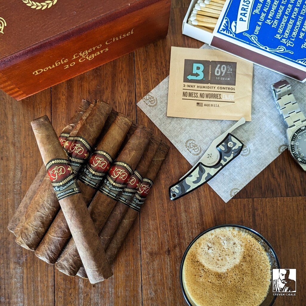 Steven Cigale (@iamstevencigale) on Twitter photo I'm so glad I could find these at @cigarpassion_lacouronne 📬😍
The Double Ligero Chisel from <a href="/lfdcigars/">La Flor Dominicana</a> is for sure one of my favourite. Such a unusual shape (pattented by the way), but such a natural fit! I could smoke these all day.
Have you… instagr.am/p/CllgwfHufo4/ I'm so glad I could find these at @cigarpassion_lacouronne 📬😍
The Double Ligero Chisel from <a href="/lfdcigars/">La Flor Dominicana</a> is for sure one of my favourite. Such a unusual shape (pattented by the way), but such a natural fit! I could smoke these all day.
Have you… instagr.am/p/CllgwfHufo4/