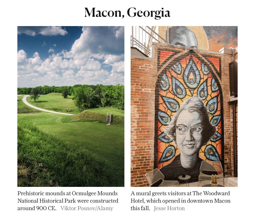CivicCommonsUS's tweet photo. Macon, Ga. tops @CNTraveler 2023 list due to collaborative efforts to make @ocmulgeemounds a national park paired with decades-long focus on downtown revitalization. @OcmulgeeNPS1 @MaconBibb @bikewalkmacon @newtownmacon @CFCGA @knightmacon @MuscogeeNation https://t.co/YHDvYcepAx https://t.co/02ULA1FeyP