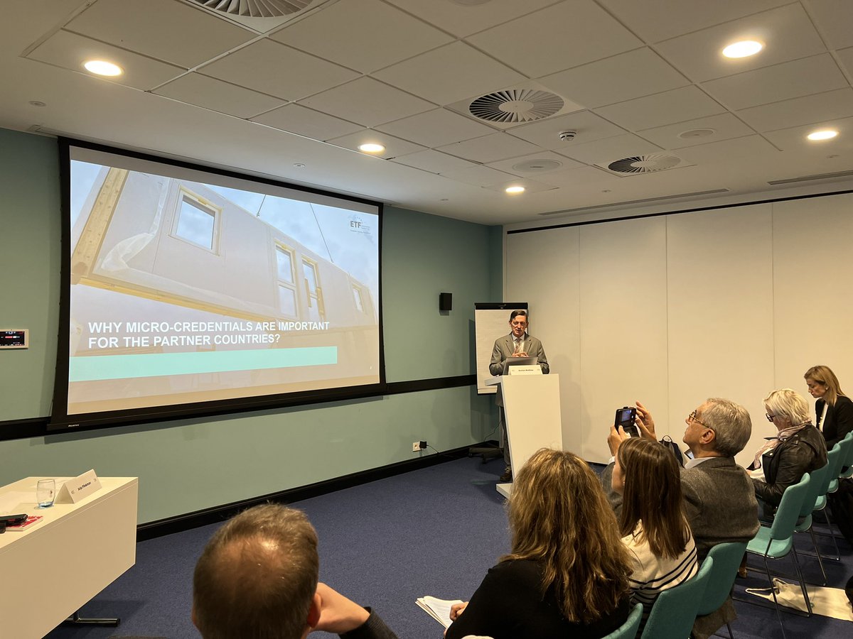 Ef_VET's tweet photo. #microdentials are important the partners countries. In 2021 @etfeuropa research 499 responses from 60 countries - way organising employees and facilitate the design said @xmaeuropa #LLLweek https://t.co/IXDBn3KkOQ