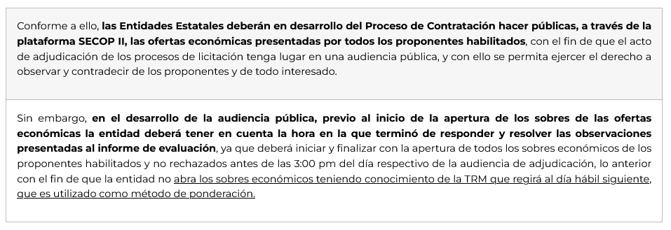 contrataenlinea's tweet photo. PUBLICACIÓN DE OFERTAS/DOCUMENTOS TIPO. Entidades deben HACER PÚBLICAS las OFERTAS de TODOS LOS OFERENTES para llevar a cabo la AUDIENCIA PÚBLICA de ADJUDICACIÓN y permitir ejercer el derecho a OBSERVAR y CONTRADECIR de los oferentes y de todo interesado https://t.co/GI1zQiOlEw https://t.co/wIrHS4Qf5l