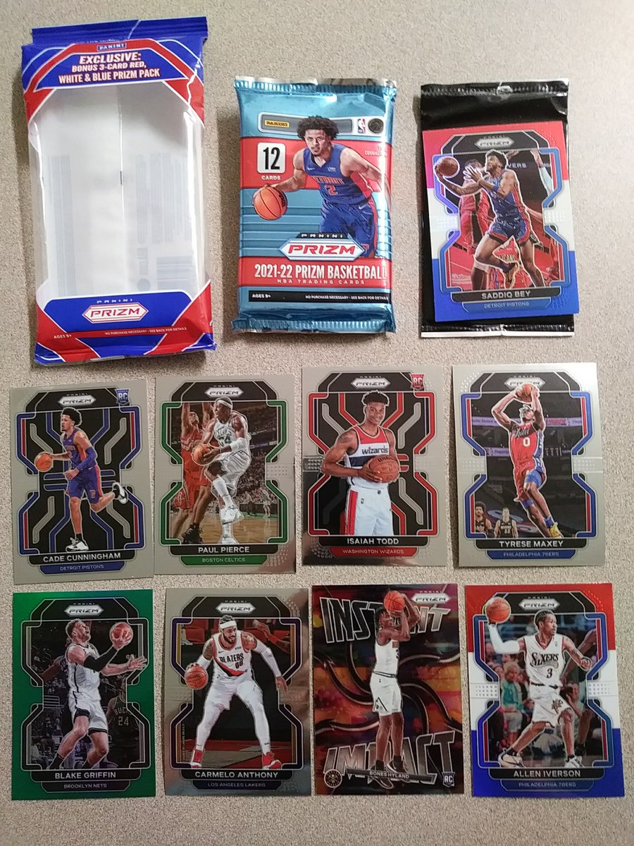 jfritzilla's tweet photo. Shoutout to @NTXCards for the Prizm 2021-2022 Basketball pack from his giveaway! Thanks for the fun rip, it wasn't too shabby!! #thehobby 🏀 https://t.co/6dFK5enh2k