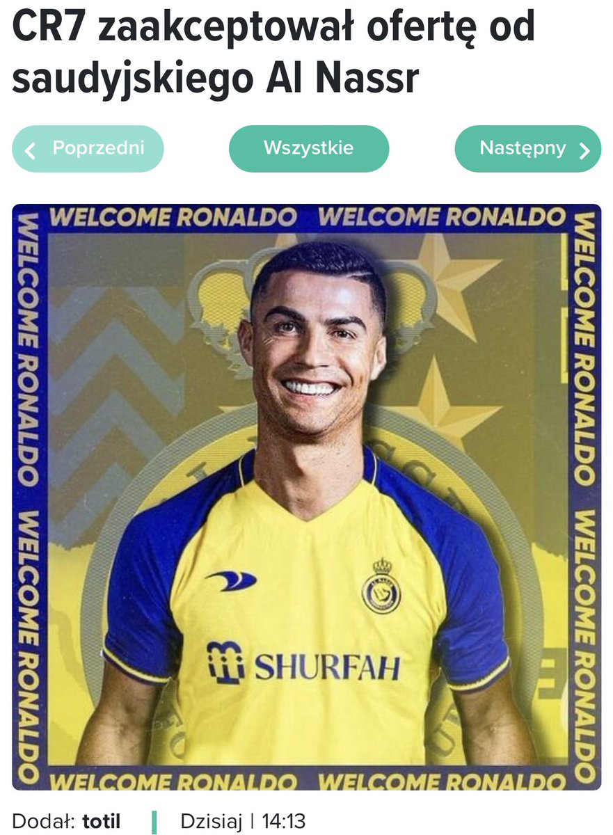 Eyaaaad's tweet photo. أكثر خبر يتم تداوله في الصحف الرياضية العالمية هو قبول نجم كرة القدم البرتغالي رونالدو على اللعب في صفوف فريق النصر السعودي بمبلغ 173 مليون جنيه إسترليني سنوياً (780 مليون ريال) وهو على وشك التوقيع على العقد الذي ينص على اللعب في النصر لمدة سنتين ونصف. https://t.co/OHYVZejSlh