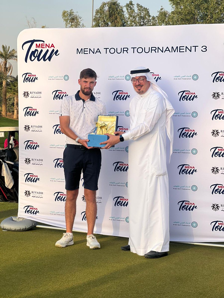 Bailey Gill shines in the  sand of Saudi Arabia as he wins for the 2nd time on the MENA TOUR. New course record of -17 is set for others to follow. #menatour #riyadh #golf #saudi