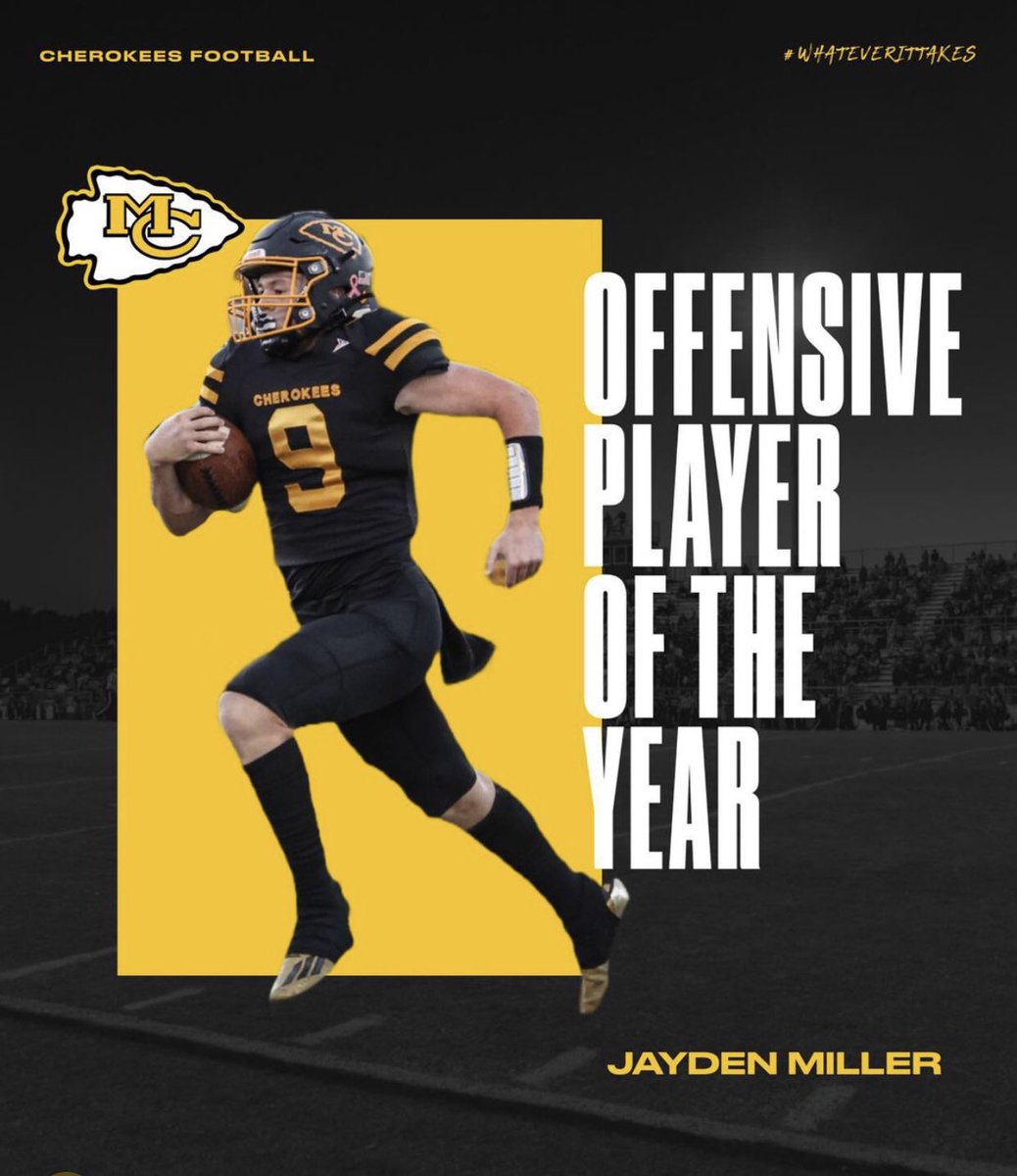 JaydenMiller_9's tweet photo. Blessed to be the back to back Offensive Player of the Year❗️@_CoachTerry_ @wolfpack7on7 @scoop1914 @TNAlphaPack @keesfootball @NCEC_Recruiting @CSmithScout https://t.co/7PwynfZmIU