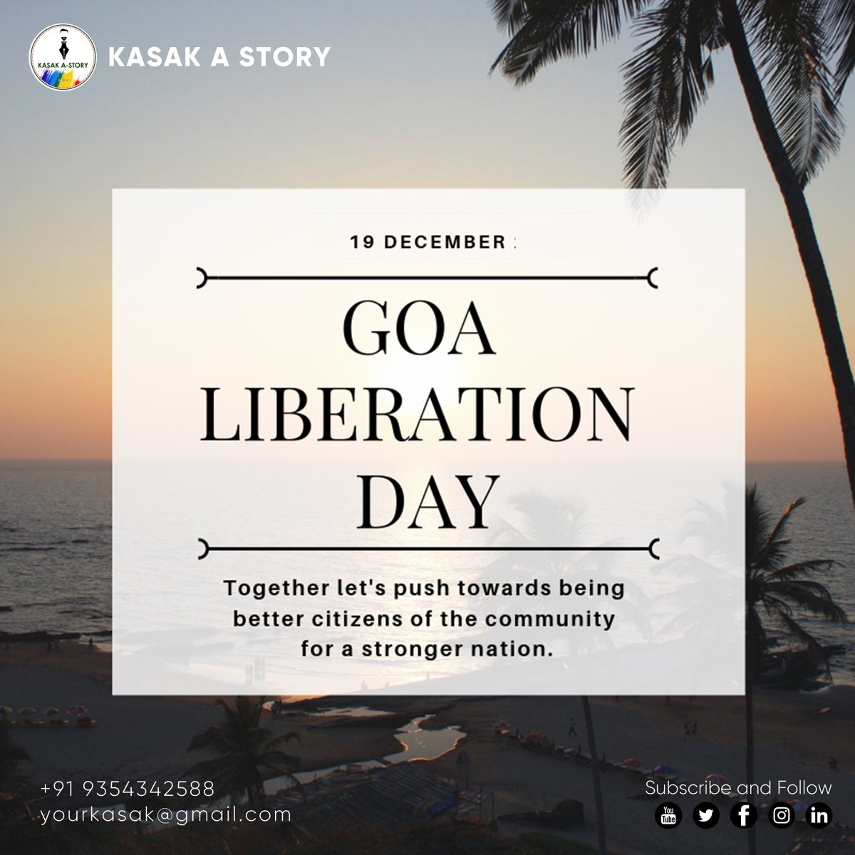 kasak11200's tweet photo. The special day of Goa Liberation Day will keep reminding us of the importance of liberation for any individual or state. Happy Goa Liberation Day.

#goaliberationday #goa #goadiaries #startup #doorstepservice #homelaundry #laundryservice #stayathome #beautyservices #salonservice https://t.co/Ef0vXZrbGq
