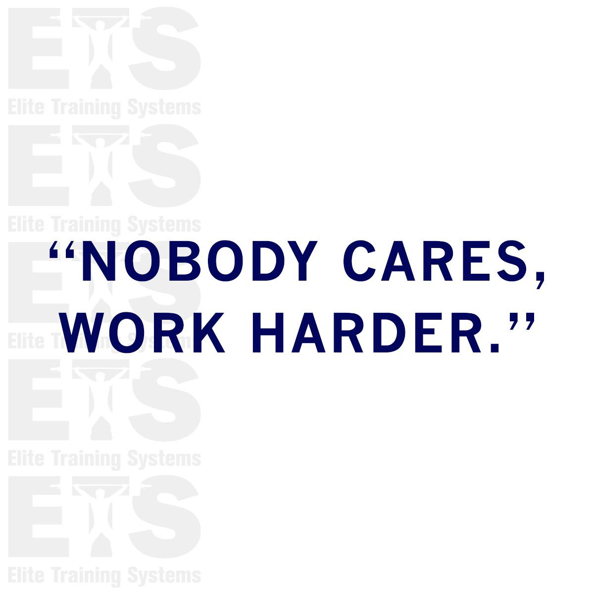 You have to work hard to achieve your goals, period. 
Nobody else is going to do it for you! 

#WorkHarder #TeamETS