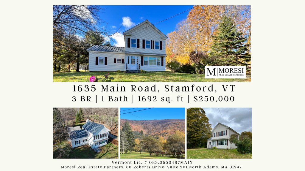🏠️ COUNTRY LIVING 🏠️
Affordable three-bedroom Stamford Farmhouse with amazing views! Private and peaceful backyard. Ten minutes to MASS MoCA and downtown North Adams. 

flexmls.com/share/7qcqh/16…
