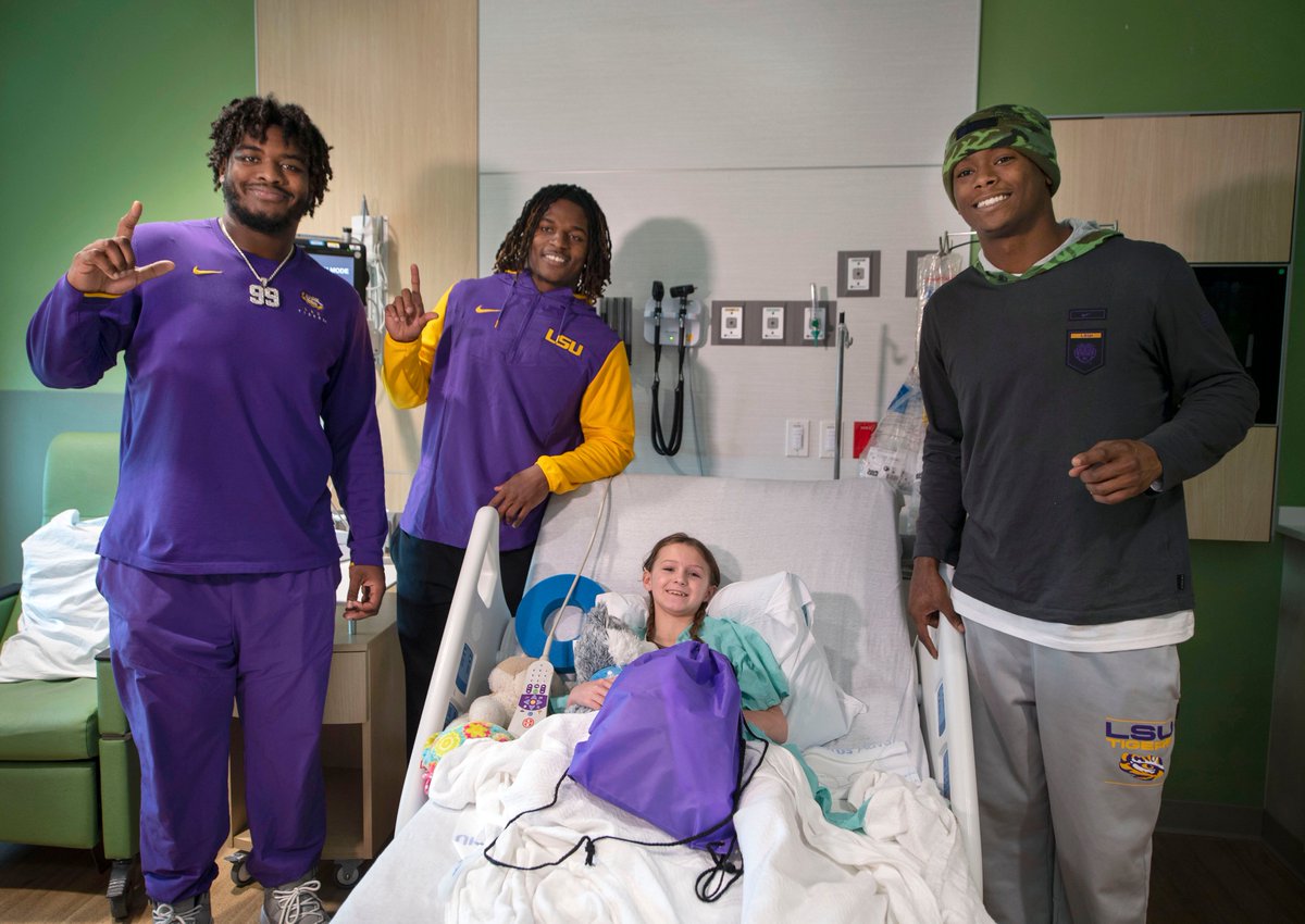 Advocate photos: Visit from LSU football trio cheers patients at Our Lady of the Lake Children's Hospital, Tuesday, Nov. 29, 2022 in Baton Rouge. <a href="/theadvocatebr/">The Advocate</a> <a href="/LSUfootball/">LSU Football</a> <a href="/ololhealth/">Our Lady of the Lake Health</a> theadvocate.com/baton_rouge/mu…