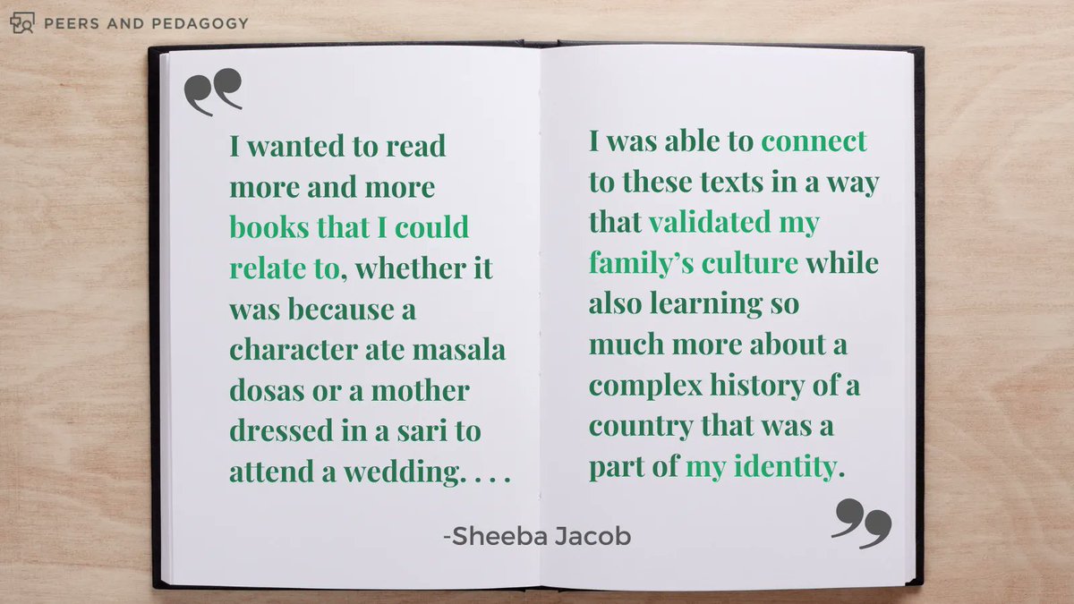 Give students the opportunity to see themselves and the world through the texts they read in class. Educator Sheeba Jacob describes the impact text selection had on her life: bit.ly/3n7qUsb #teachervoice #ownthelearning